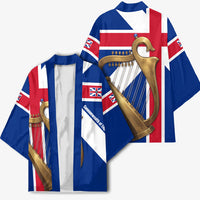 Commonwealth Of England Flag Golden Harp Kimono Historical British Heritage