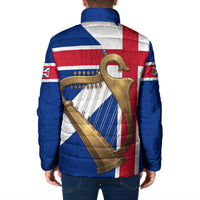 Commonwealth Of England Flag Golden Harp Padded Jacket Historical British Heritage