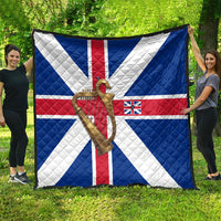 Commonwealth Of England Flag Golden Harp Quilt Historical British Heritage