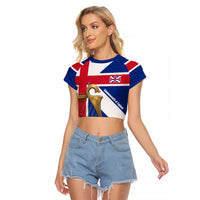 Commonwealth Of England Flag Golden Harp Raglan Cropped T Shirt Historical British Heritage