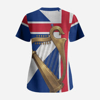 Commonwealth Of England Flag Golden Harp Scrub Top Historical British Heritage