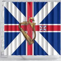 Commonwealth Of England Flag Golden Harp Shower Curtain Historical British Heritage