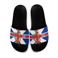 Commonwealth Of England Flag Golden Harp Slide Sandals Historical British Heritage