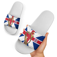 Commonwealth Of England Flag Golden Harp Slide Sandals Historical British Heritage