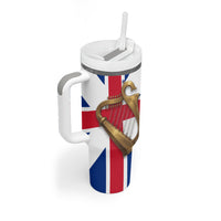 Commonwealth Of England Flag Golden Harp Tumbler With Handle Historical British Heritage