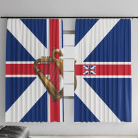 Commonwealth Of England Flag Golden Harp Window Curtain Historical British Heritage