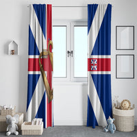Commonwealth Of England Flag Golden Harp Window Curtain Historical British Heritage