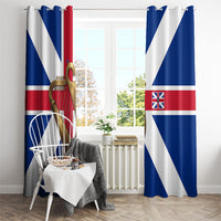 Commonwealth Of England Flag Golden Harp Window Curtain Historical British Heritage