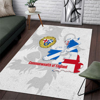 Commonwealth Of England Map Area Rug Historical British Isles Flag Silhouette
