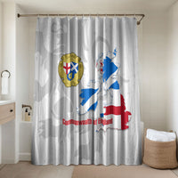 Commonwealth Of England Map Bathroom Set Historical British Isles Flag Silhouette