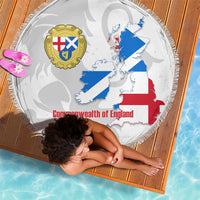 Commonwealth Of England Map Beach Blanket Historical British Isles Flag Silhouette