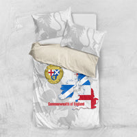 Commonwealth Of England Map Bedding Set Historical British Isles Flag Silhouette