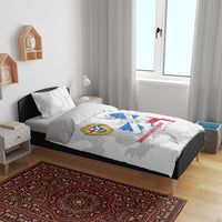 Commonwealth Of England Map Bedding Set Historical British Isles Flag Silhouette