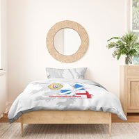 Commonwealth Of England Map Bedding Set Historical British Isles Flag Silhouette