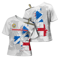 Commonwealth Of England Map Cross Shoulder Shirt Historical British Isles Flag Silhouette