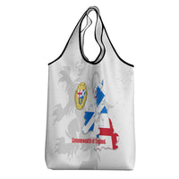 Commonwealth Of England Map Grocery Bag Historical British Isles Flag Silhouette
