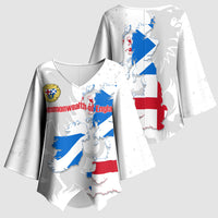 Commonwealth Of England Map Kimono Sleeve Blouse Historical British Isles Flag Silhouette