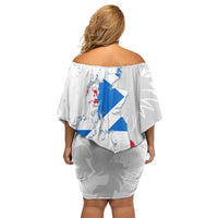 Commonwealth Of England Map Off Shoulder Short Dress Historical British Isles Flag Silhouette