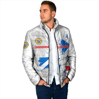Commonwealth Of England Map Padded Jacket Historical British Isles Flag Silhouette