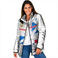 Commonwealth Of England Map Padded Jacket Historical British Isles Flag Silhouette