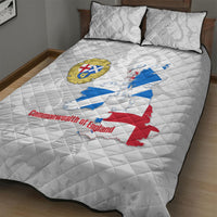 Commonwealth Of England Map Quilt Bed Set Historical British Isles Flag Silhouette