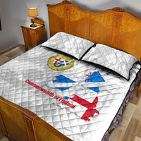 Commonwealth Of England Map Quilt Bed Set Historical British Isles Flag Silhouette