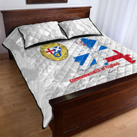 Commonwealth Of England Map Quilt Bed Set Historical British Isles Flag Silhouette