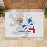 Commonwealth Of England Map Rubber Doormat Historical British Isles Flag Silhouette