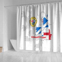 Commonwealth Of England Map Shower Curtain Historical British Isles Flag Silhouette
