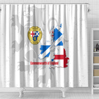 Commonwealth Of England Map Shower Curtain Historical British Isles Flag Silhouette
