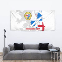 Commonwealth Of England Map Tapestry Historical British Isles Flag Silhouette
