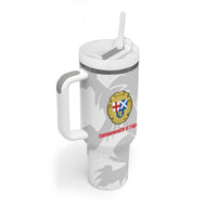 Commonwealth Of England Map Tumbler With Handle Historical British Isles Flag Silhouette