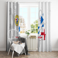 Commonwealth Of England Map Window Curtain Historical British Isles Flag Silhouette