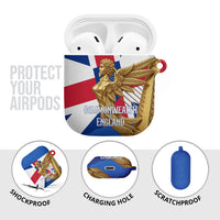 Commonwealth Of England Flag Golden Angel AirPods Case Historical British Heritage Winged Figure
