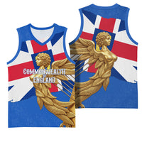 Commonwealth Of England Flag Golden Angel Basketball Jersey Historical British Heritage Winged Figure