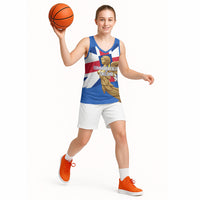 Commonwealth Of England Flag Golden Angel Basketball Jersey Historical British Heritage Winged Figure