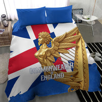 Commonwealth Of England Flag Golden Angel Bedding Set Historical British Heritage Winged Figure