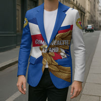 Commonwealth Of England Flag Golden Angel Blazer Historical British Heritage Winged Figure