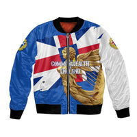 Commonwealth Of England Flag Golden Angel Bomber Jacket Historical British Heritage Winged Figure