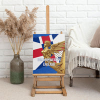 Commonwealth Of England Flag Golden Angel Canvas Wall Art Historical British Heritage Winged Figure