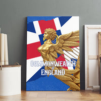 Commonwealth Of England Flag Golden Angel Canvas Wall Art Historical British Heritage Winged Figure