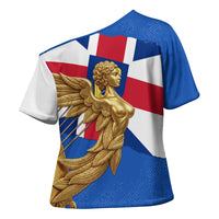 Commonwealth Of England Flag Golden Angel Cross Shoulder Shirt Historical British Heritage Winged Figure