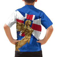 Commonwealth Of England Flag Golden Angel Kid Hawaiian Shirt Historical British Heritage Winged Figure