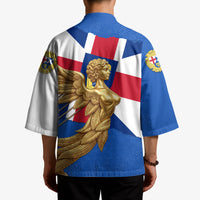 Commonwealth Of England Flag Golden Angel Kimono Historical British Heritage Winged Figure
