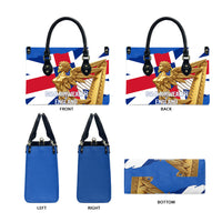 Commonwealth Of England Flag Golden Angel Leather Bag Historical British Heritage Winged Figure