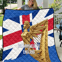 Commonwealth Of England Flag Golden Angel Quilt Historical British Heritage Winged Figure