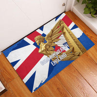 Commonwealth Of England Flag Golden Angel Rubber Doormat Historical British Heritage Winged Figure