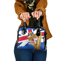 Commonwealth Of England Flag Golden Angel Shoulder Handbag Historical British Heritage Winged Figure