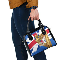 Commonwealth Of England Flag Golden Angel Shoulder Handbag Historical British Heritage Winged Figure