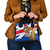 Commonwealth Of England Flag Golden Angel Shoulder Handbag Historical British Heritage Winged Figure